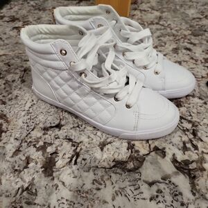 Guess White Quilted High-Top Sneakers
